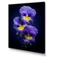 thumbnail image 2 of Designart "Moonlit Purple Pansies I" Pansies Wall Decor, 2 of 7