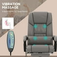 thumbnail image 3 of Vinsetto High Back Gray Faux Leather Office Chair with 6-Point Vibration Massage, Lumbar Support, Footrest & Remote - Perfect for Home & Office Use, 3 of 8