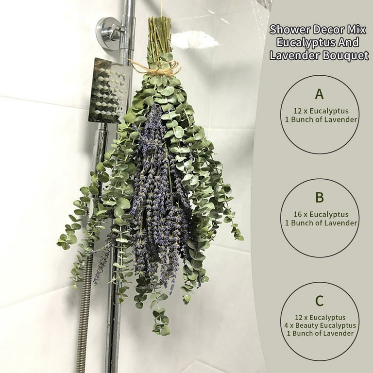 Walbest Natural Dried Flower Eucalyptus Leaves Shower Decor Flower  Arrangement Home Decoration, with Pleasant Smell, Mix Eucalyptus And Lavender  Bouquet Home Decor 