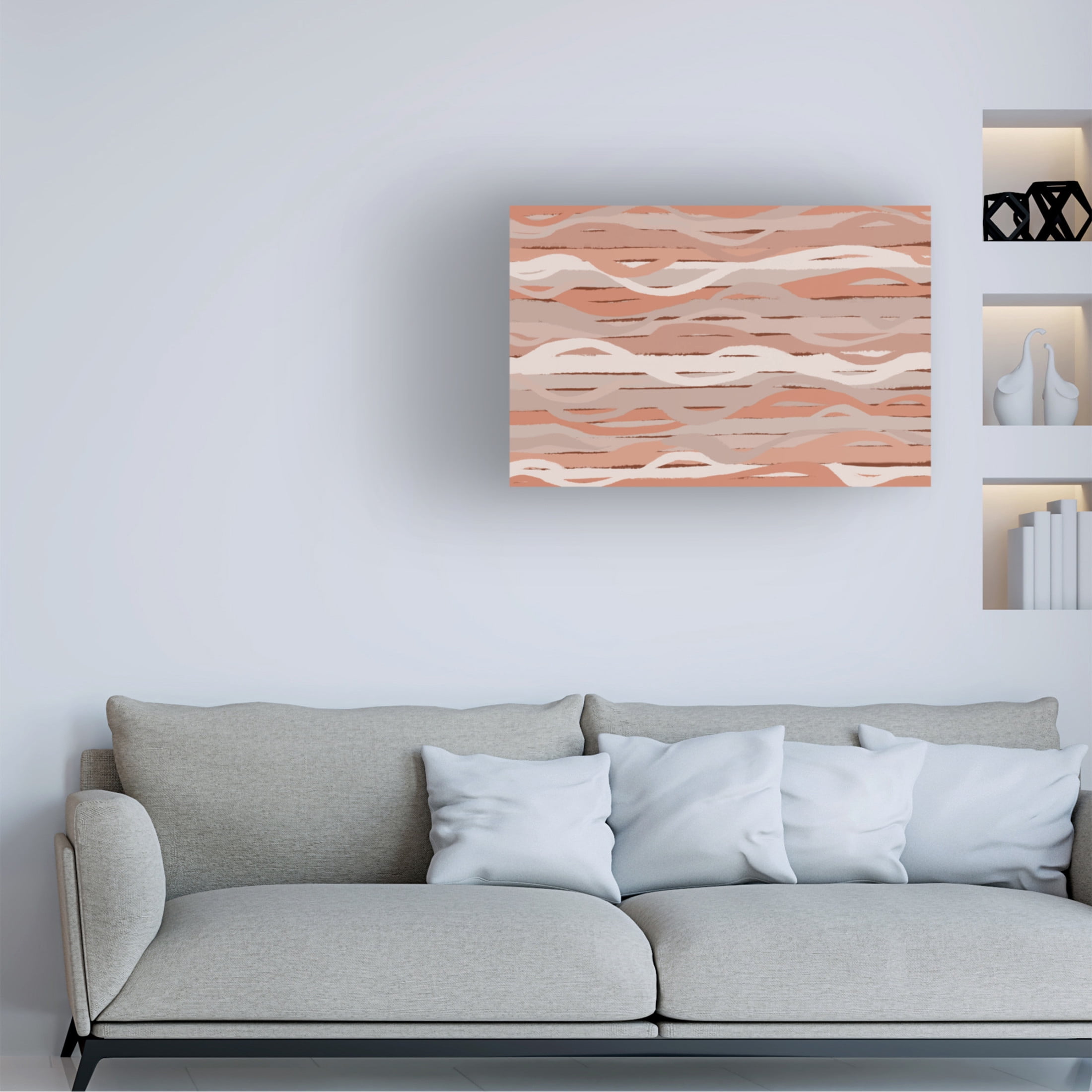 Canvas Wall Art - Treechild 'Pastel Wavey Stripes Pattern' Wall Art for Living Room, Bedroom, or Office D?cor by Trademark Fine Art - 19 x 12 Inches