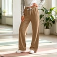 thumbnail image 5 of Tqcoqu Women's Wide Leg High Waist Sweatpants, Casual Straight Leg Drawstring Elastic Waist Long Jogger Pants with Pockets For Winter, 5 of 7