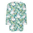 thumbnail image 4 of lcziwo Womens Easter Shirts Spring 3/4 Sleeve Crewneck Eggs Pattern Tee Blouses Cute Rabbit Graphic Holiday Tunic Tops Multicolor XXL, 4 of 6