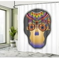 thumbnail image 5 of Ambesonne Tattoo Shower Curtain, Colored Flower Skull, 69"Wx84"L, Multicolor, 5 of 5
