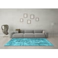 thumbnail image 3 of Ahgly Company Indoor Square Persian Light Blue Traditional Area Rugs, 5' Square, 3 of 4