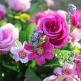 thumbnail image 2 of 10-branch Artificial Rose Bouquet Simulation Floral Decor Wedding Party Cloth Fake Flower, Purple, 2 of 7