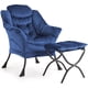 thumbnail image 1 of cm de Profundidadark Azul Lazy Chair con Ottoman (1 PCS) Moderno Lounge Accent Chair para Living Sala cm de Profundidadormitorio cm de Profundidadorm & Oficina Comes con Footrest y Side Pocket, 1 of 7