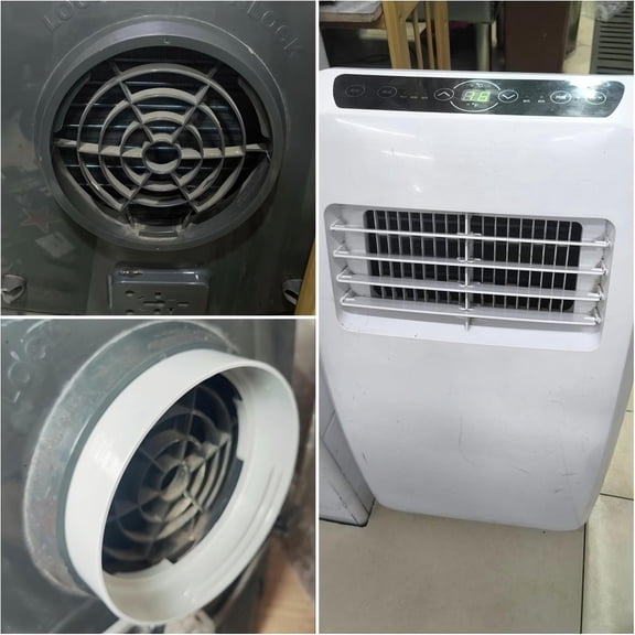 Portable Air Conditioner Exhaust Hose Coupler 5.9 Inch AC Hose Connector, Universal Round Exhaust Hose Adapter for Portable AC Unit, Clockwise & Counterclockwise Hose Compatible, Window Vent