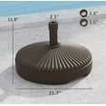 thumbnail image 3 of Outsunny Round Patio Umbrella Base Holder  Heavy Duty Outdoor Umbrella Stand Base  Filled Up to 62lbs with Stand or 51lbs with Water for Garden  Poolside  Brown, 3 of 6
