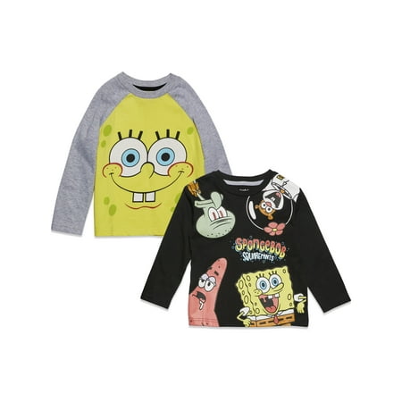 

SpongeBob SquarePants Toddler Boys 2 Pack Long Sleeve Graphic T-Shirts Spongebob 2T