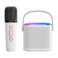 thumbnail image 2 of Mini máquina de karaoke portátil SUSUchens con 2 micrófonos inalámbricos, altavoz recargable de alta fidelidad compatible con Bluetooth, pequeña máquina de karaoke de juguete, blanco 1, 2 of 8