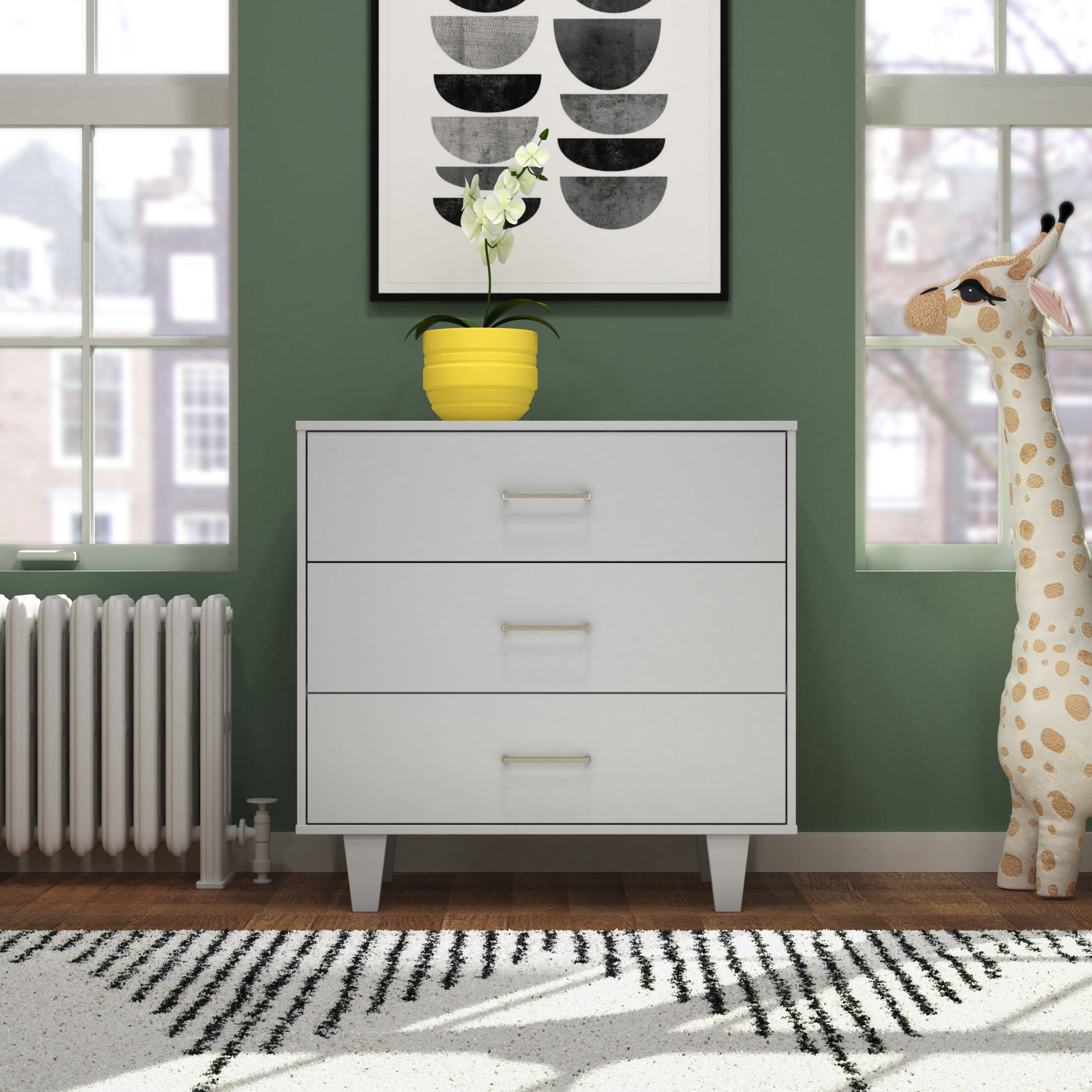 Child Craft Tremont 3-Drawer Dresser with Changing Table Topper, Anti-Tip Kit, Gentle Gray