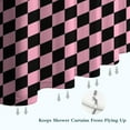 thumbnail image 6 of Black and Pink Checkerboard Pattern Shower Curtain 36"x72" ,Bathroom Decorative Shower Curtains Set with 12 Hooks,Modern Waterproof Washable Shower Curtain, 6 of 6