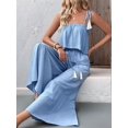 thumbnail image 6 of Women'S 2 Piece Outfits Linen Pants Jumpsuit Matching Lounge Set Casual Summer Beach Vacation Trendy Clothes Blue XL, 6 of 8