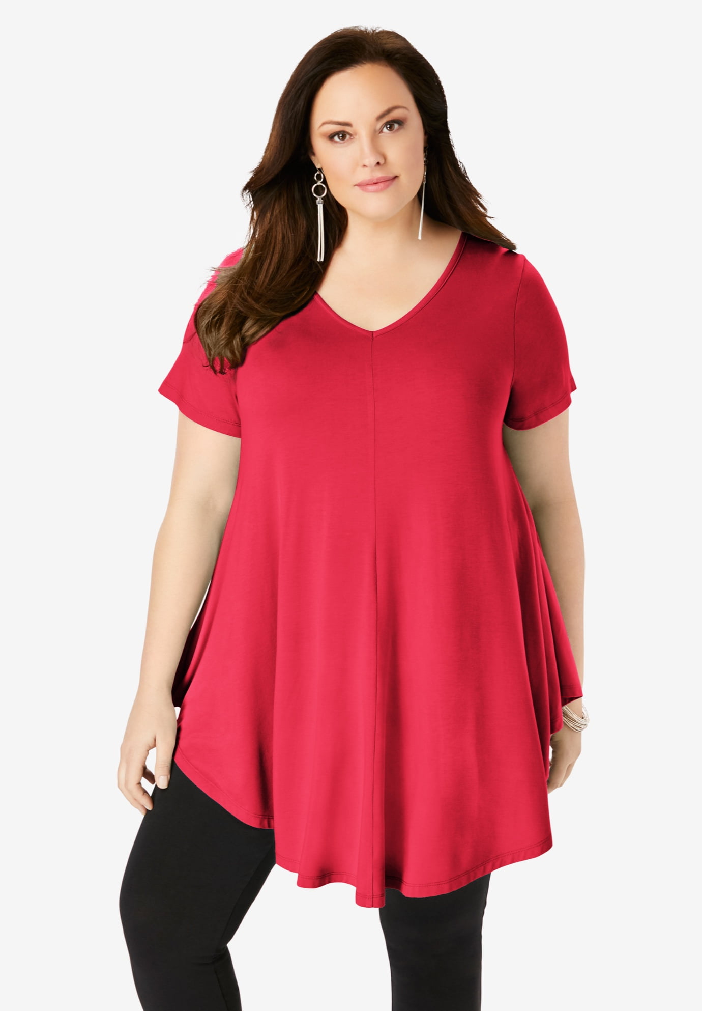 Roaman's Roaman's Women's Plus Size Swing Drape Tunic