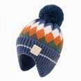 thumbnail image 5 of Beanie Knitted Hat Cute Diamond Pattern School Casual Daily Wear Kids Hat Boys Beanie for 3-8 Years Toddler Kids, 5 of 5