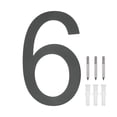 thumbnail image 1 of Uxcell Números de Casa Flotantes de Acero Inoxidable 304 de 8 Pulgadas, Número de Casa Moderno 6 con Kit de Clavos para Exterior [Negro], 1 of 7