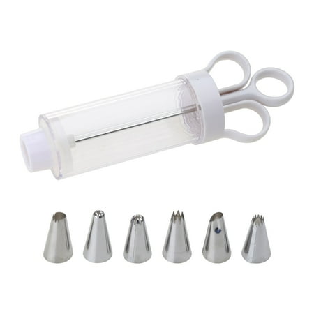 

✪ Cream Piping Syringe Nozzles Kits Dessert Decorating Syringe with 5 Nozzles