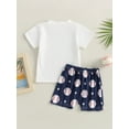thumbnail image 4 of Wassery Toddler Boys Summer Outfit Sets 6M 12M 18M 24M 3T Infant Baby Boys Clothes Short Sleeve Letter Print Tops + Baseball Print Shorts 0-3T, 4 of 9