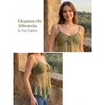 thumbnail image 5 of Camisole for Women Trendy V Neck Lace Tank Tops with Front Tie Vintage Spring Summer Peplum Tops for Layering Outwear Green S, 5 of 9