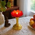 thumbnail image 6 of Lotus LED Candle, Flameless Flower Light, a Faceted Bloom Mounted on a Metallic-look Stem Across Dining Tables Mantels Shelves, Decorative Tabletop Lamp for Weddings Dinners, 6 of 7