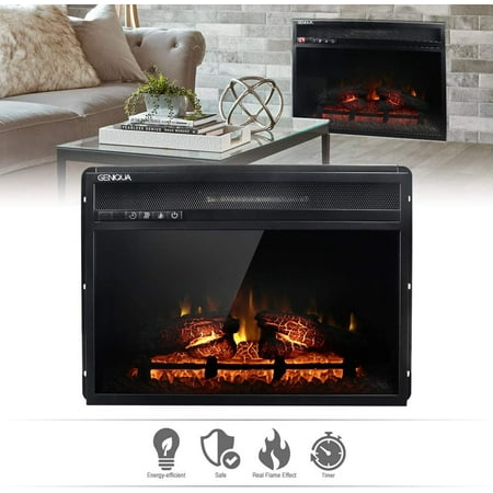 

Wall Insert 1400W Electric Fireplace Heat w/ LED Flame Timer Heater