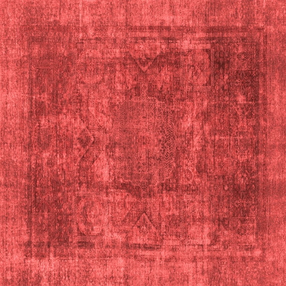 Ahgly Company Indoor Square Oriental Red Modern Area Rugs, 5' Square