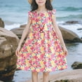 thumbnail image 2 of QTOCIO Toddler Girls Dresses, Baby Girl Clothes, Children's Summer Printed Flying Sleeve Skirt Beach Vacation Beach Dress, Multicolor C, 6-7 Years, 2 of 4