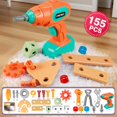 thumbnail image 3 of Juego de herramientas VEAIS Kids con taladro 155 piezas con caja de herramientas para niños de 3 a 5 años, 3 of 9