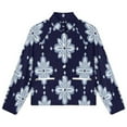 thumbnail image 4 of Jackets for Women Winter Coat Jackets Flannel Stand Collar Jacket(Blue Floral Pattern Repeat,Size:S-4XL), 4 of 7