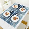 Creowell Modern Art Placemats Set of 4 Blue and Grey Abstract Paint Art