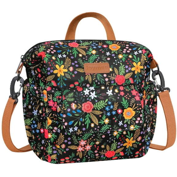 Joymee Insulated Lunch Bag for Women Men- Leak-proof Large Capacity Reusable Versatile Lunch Bag Adjustable Shoulder Strap Side Pockets- Lunch Cooler Bag for Adult - Multi-Floral