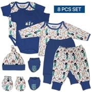 Baby Bright Newborn Essentials Must Have Clothes for Baby Boy, Outfit Gifts for Infant, Baby Shower Gift, 8-Pieces, Size 0-3 Months