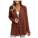 thumbnail image 2 of Suéter abrigo moda mujer invierno color sólido casual manga larga suéter tejido chaqueta cárdigan top mujer abrigo, 2 of 7