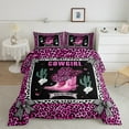 thumbnail image 2 of jejeloiu Western Cowboy Boots Bedding Comforter Set,Chic Leopard Print Twin Comforter Sets,Cheetah Pattern Bowknot Bowtie Bedding Set For Girls Kids,Breathable Home Decor Reversible,2 Pieces, 2 of 8