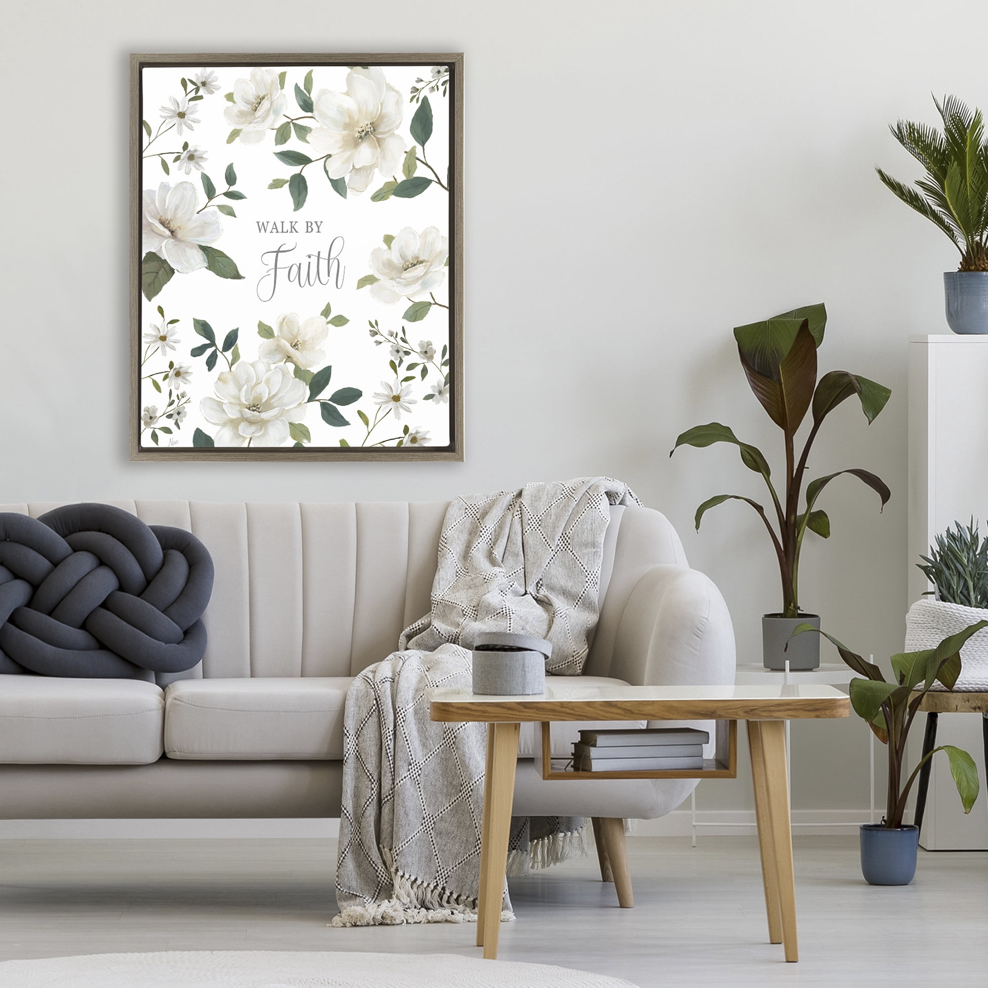 Stupell Industries Floral Walk By Faith Brown Framed Floater Canvas Wall Art, design by Nan