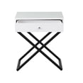 thumbnail image 4 of Koda 23" White End Side Table with Glass Top, Drawer & Metal Base, 4 of 6