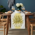 thumbnail image 2 of Eucalyptus Yellow Table Runner - 70 Inch Long, Kitchen Dining Table Runner Dresser Scarves, Vintage Bottle Succulents Flower Stripe Farmhouse Decor for Coffee Tables Wedding Party Banquet, 2 of 8