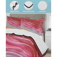 thumbnail image 4 of Quilts Full Size Bedding Set, Red Ombre Coastal Lightweight Quilted Comforter, Summer Nautical Beach Ocean Seaside Soft Reversible Bedspread Coverlet with Pillow Covers for All Season, 78" x 90", 4 of 7