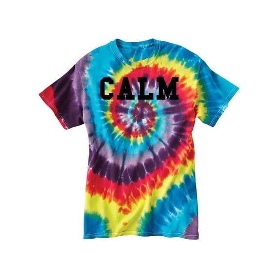 Calm Text Tie-Dye Spiral Men -Smartprints Designs, Male Small