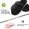 thumbnail image 6 of Ginisom Girls Fuzzy Slippers Kids Open Toe Cross Band Fluffy House Slippers, 6 of 6