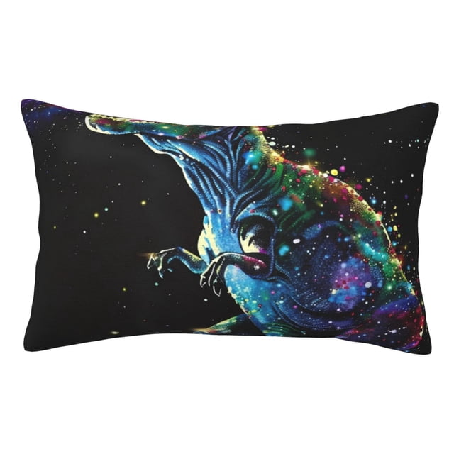 Fotbe colorful flames dinosaur Funda de Almohada Decorativa Estilo Occidental, Lujo en Algodón, Fundas para Almohadas King, Cojín Estampado para Decoración del Hogar-14"x20"