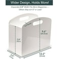 thumbnail image 2 of White Acrylic Magazine Holder with Handles - Modern Floor Newspaper Stand for Bathroom Bedroom Living Room, 2 of 8