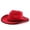 Red, variant on Western Cowboy Hat For Horse Riding Outdoor Fedora Curved Brim Style Beige