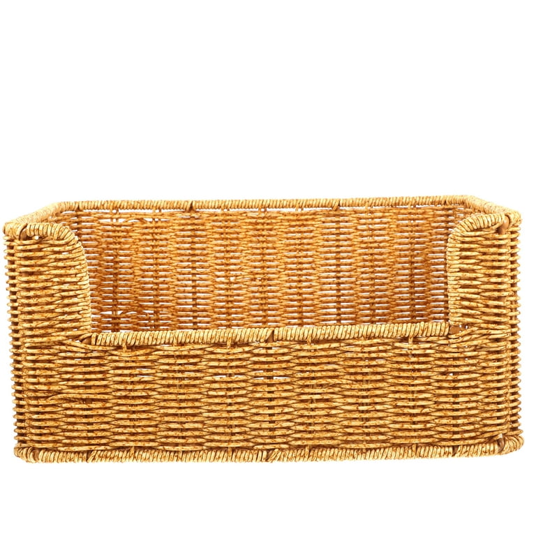 Wicker Woven Storage Basket organizing Toy Snack Small Pantry Totes Bedroom  Gifts Empty Shelves Cube Closet Rattan Decorative Organizers Dresser Decor