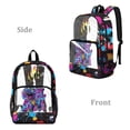 thumbnail image 2 of FKELYI Clear Backpacks for Elementary Student 17 Inch Schoolbag Transprent School Bookbag Boys Casual Daypack Girls Travel Bags, Splatter Dinosaur Print, 2 of 7