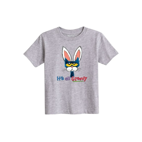 Pete The Cat - Bunny Nose Ears, It's All Groovy - Toddler Short Sleeve Graphic T-Shirt