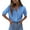 Blue, variant on PRETTYGARDEN Women's Summer Button Down Shirts Casual Short Sleeve Crew Neck Ribbed Knit Blouse Top Cardigans