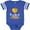 Football Blue and White, variant on Key West Florida Orange in Heart Boys or Girls Baby Bodysuit