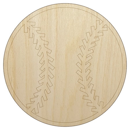 Baseball Softball Wood Shape Unfinished Piece Cutout Craft DIY Projects - 4.70 Inch Size - 1/8 Inch Thick