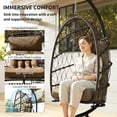 thumbnail image 4 of Outsunny Hanging Egg Chair with Stand, Foldable Swing Chair, Brown, 4 of 10